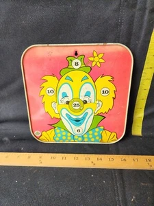Antique Ohio Art Shooting Gallery Pressed Tin Carnival Clown Target Toy Sign - Picture 1 of 2