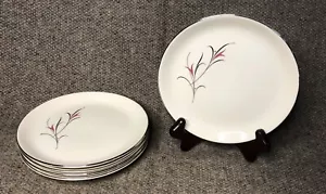 SET OF 6 VINTAGE MCM SALEM SIMPLICITY PINK SERENADE DINNERWARE 6” BREAD PLATE - Picture 1 of 5
