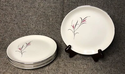 "JUEGO DE 6 VAJILLA DE PAN VINTAGE MCM SALEM SIMPLICITY ROSA SERENATA PLATO DE 6""" Foto 1 de 4