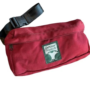 Outdoor Products Vintage Belt Pack Minimalist Adjustable Strap Maroon Red Fanny - Picture 1 of 8