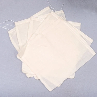(100) 6x8 inch 15x20 cm Natural Cotton Muslin Drawstring Bags Tea Spice Herb - Image 1 of 4