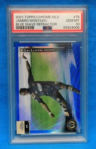 2021 TOPPS CHROME MLS # 75 Jamiro Monteiro PSA 10 # 85824006 BLUE WAVE REFRACTOR - Picture 1 of 3