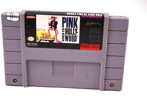 Super Nintendo Entertainment System Pink Goes To Hollywood Game Cartridge - Picture 1 of 4