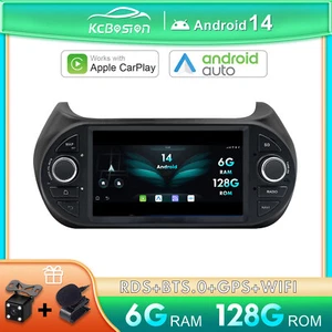 7 pollici 6G+128G Android 14 Autoradio Per Fiat Fiorino Citroën Qubo Carplay DAB - Foto 1 di 19