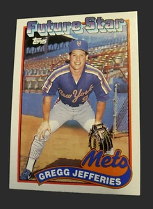 1989 Topps GREG JEFFERIES Future Star RC Rookie Baseball Card#233 New York Mets - Picture 1 of 11