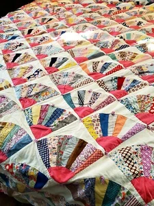 Antique Full size fan pattern quilt - Picture 1 of 12