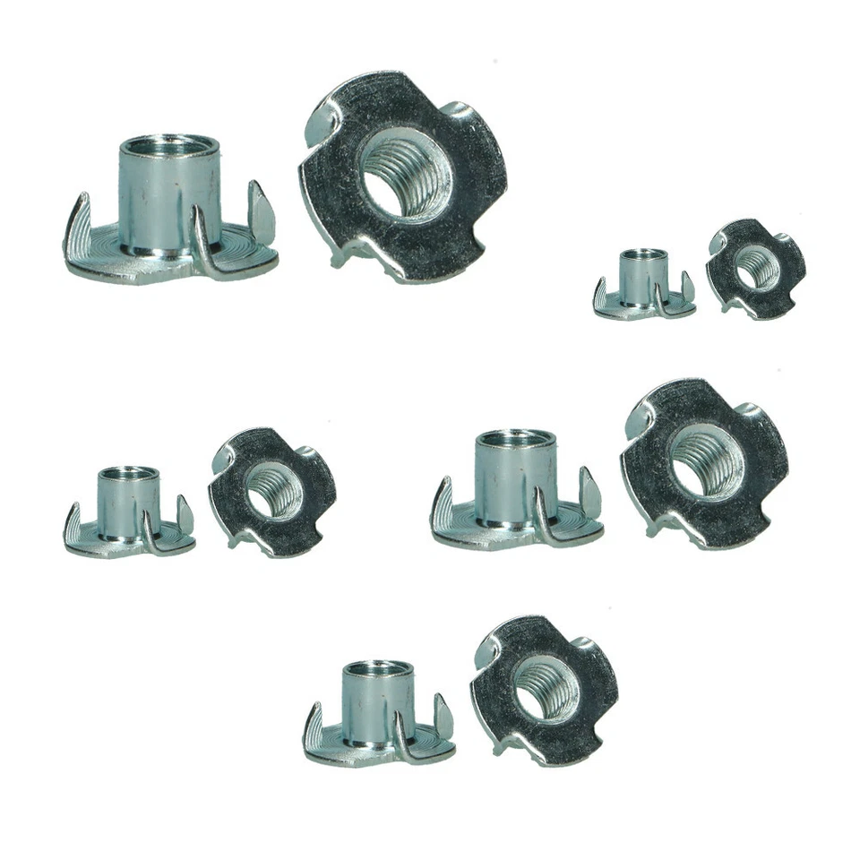 10 - 200 x Einschlagmutter M4 M5 M6 M8 M10 metrisch Gewinde verzinkt 4 Spitzen - Bild 1 von 1