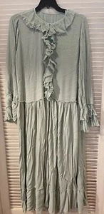 Free People Dress Women Small Maxie Sweet Darlin Mint Green Ruffle Oversize Boho - Picture 1 of 14