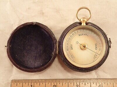Antique English Pocket Gilt-Brass Hydrometer, Moisture Or 'Damp Detector' Meter • 169.99$
