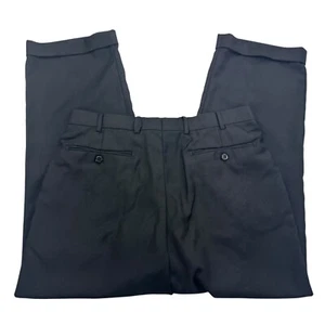 Zanella Dress Pants Mens 33 Black Wool Pleated Straight Leg Pockets Classic Fit - Picture 1 of 10