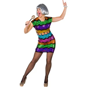 Disco Outfit Frauen - S 36-38 - Paillettenkleid kurz - Bild 1 von 3