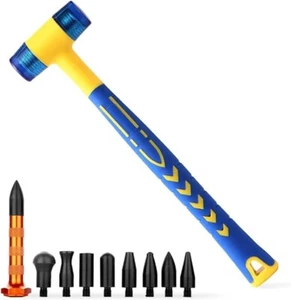 Dent Repair Tool Kit, 1PCS rubber hammer and 9PCS different shape hammer heads - Picture 1 of 7