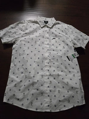 NWT RIP CURL Men's Organic Cotton Short Sleeve Button Down Shirt Size Large  - Image 1 of 2