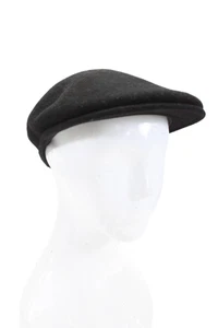 Kangol Mens Pure Wool Flat Cap Hat Solid Black Size OS - Picture 1 of 6