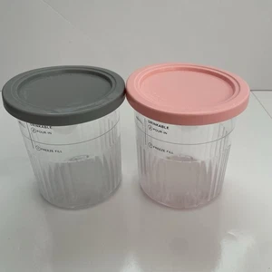 Lot 2 24oz BPA-Free Ninja Creami Pints Containers - Picture 1 of 3