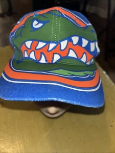Vintage Florida Gators Hat Giant Gator Print Football Bright 1990’s Blue Rare - Picture 1 of 9