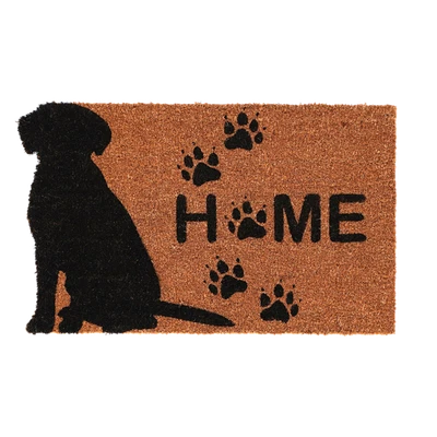 Türmatte, Fußmatte aus Kokos HOME mit Hund und Pfoten 43x74cm Esschert Design - Bild 1 von 3
