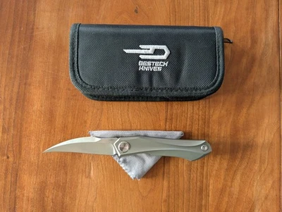 Bestech Knives Ivy Folding Knife 3" S35VN Steel Blade Green Titanium Handle - Image 1 of 4