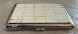 Vintage Cigarette Case Mother Of Pearl 1950's With Colibri Panatron Lighter - Picture 1 of 8