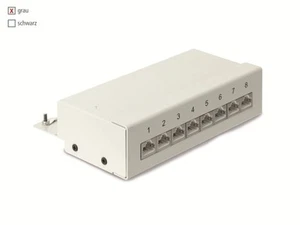 RED4POWER CAT.5e Patchpanel R4-N107G, 8-fach, grau - Bild 1 von 4
