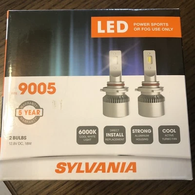 New SYLVANIA LED 9005 Powersport Headlight Bulbs for Off-Road Use or Fog - Image 1 of 2