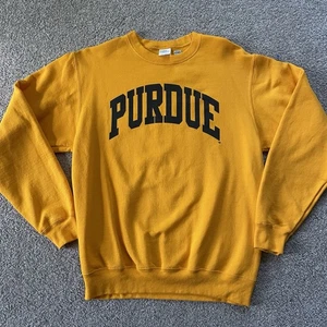 Vintage Purdue University Sweatshirt mit Rundhalsausschnitt gelb schwarz Spruch neu ohne Etikett Deadstock - Bild 1 von 4