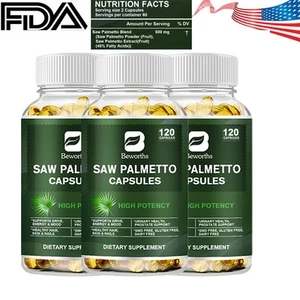 1/3 BOTTLE Saw Palmetto Extract 500mg | 120 Capsules | Prostate Supplement - Picture 1 of 11