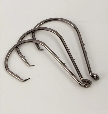 50pcs Sharp Sea hook Carbon Steel Barbed Baitholder Hook Anti-decoupling - Image 1 of 4