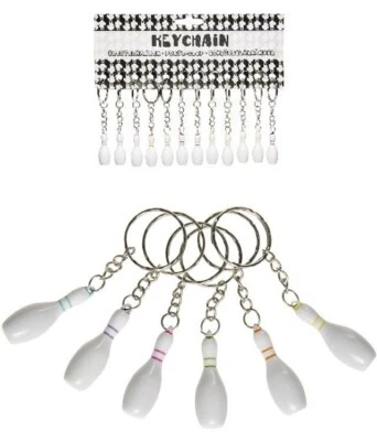 LG 12x Bowlingpin Kegel an Schlüsselanhänger ca. 3,5 cm- 12969