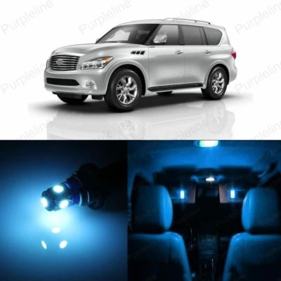 15 x Kit de Luz Interior LED Azul Gelo para 2011 - 2018 Infiniti QX56 QX80 + FERRAMENTA - Imagem 1 de 4