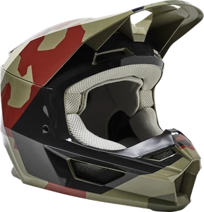 2022 SPRING Fox V1 BNKR Kids Youth Motocross Helmet GREEN CAMO - Picture 1 of 6