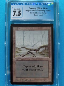 BETA 💀Basic Swamp💀(Blue Tint) Vintage 1993 MTG | Graded NM+ CGC 7.5! - Picture 1 of 2