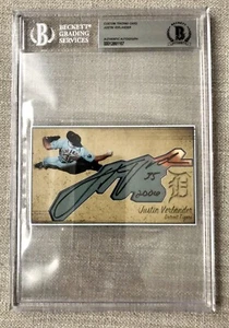 Detroit Tigers Justin Verlander autographed signed custom card BECKETT BGS Slab - Picture 1 of 3