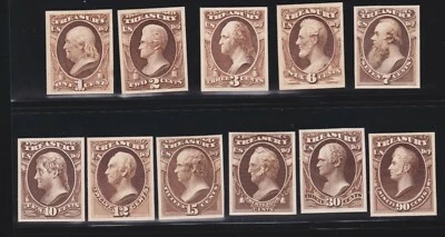 US O72P4-O82P4 Treasury Department Official Card Proofs VF-XF NGAI H SCV$110 (15 - Image 1 of 2