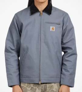 CARHARTT WIP DETROIT JACKET Winter I015264 Dove Grey/Black Rigid S - Picture 1 of 11