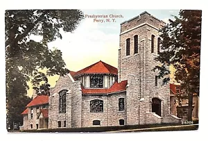 Presbyterian Church, Perry NY Postcard - Picture 1 of 2