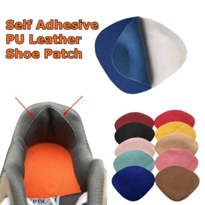 4Pcs Self Adhesive Heel Hole Vamp Repair PU Leather Shoe Patch - Image 1 of 4