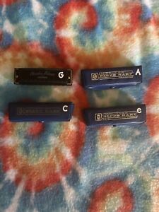 M Hohner Vintage Harmonica Blues Harp Made In Germany A, C,E, And G Set