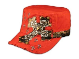 Cappello Castro Cadetto Rosso Croce Gioiellata su Cappello Esercito Militare - Foto 1 di 4