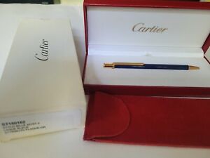 Vintage RARE Cartier Bille Must II Blue Lacqure Pen