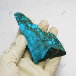 Turquesa Sin Cortar Crudo Natural Azul 320 Ct Piedra Preciosa Suelta CERTIFICADA - Imagen 1 de 13