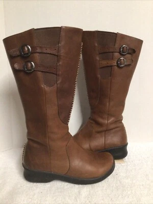 Botas de motociclista Keen marrón forradas de cuero con cremallera para mujer’s 6 estilo 5477-OAKK GTS 0810 Foto 1 de 4