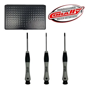 Vintage Genuine TEAM CORALLY RC Car Screwdriver Tool Set Case 4 Piece Universal - Picture 1 of 16