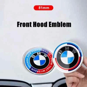 Front Hood Emblem For BMW 50th Anniversary Badge 81mm+Rear Badge +Wheel Hub Cap - Picture 1 of 34