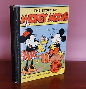 1935 FIRST EDITION, THE STORY OF MICKEY MOUSE BY WALT DISNEY, PUB. BY WHITMAN - Foto 1 di 23