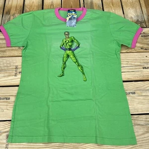Vtg Y2K New Old Stock Batman The Riddler Green Pink Graphic T-Shirt Youth Sizes - Picture 1 of 12