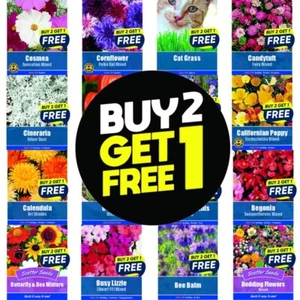 Flower Seeds Plants Baskets Sunflower,Pansy,Sweet Pea etc | Over 80 varieties - Picture 1 of 101