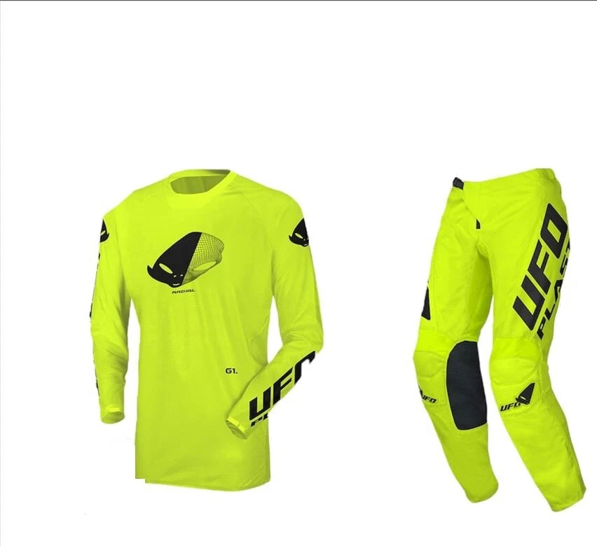 Traje Pantalones Y Camiseta UFO 2022 Delgado Radial Amarillo Fluo Enduro Trial - Imagen 1 de 1