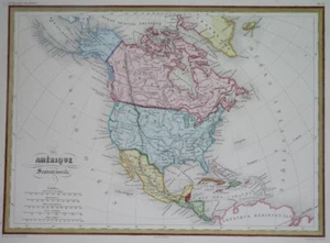 1856 NICE ORIGINAL MAP UNITED STATES CANADA TEXAS CALIFORNIA MEXICO NEW YORK - Picture 1 of 8