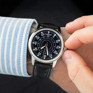 Automatic Aviation Black Wristwatch,, Stainless Steel Case, Watch for Pilot's - Picture 1 of 8